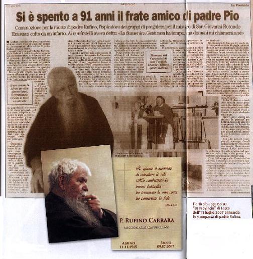 Immagine tratta dalla rivista 'Missionari Cappuccini' Anno XLV - n.9 - Novembre 2007